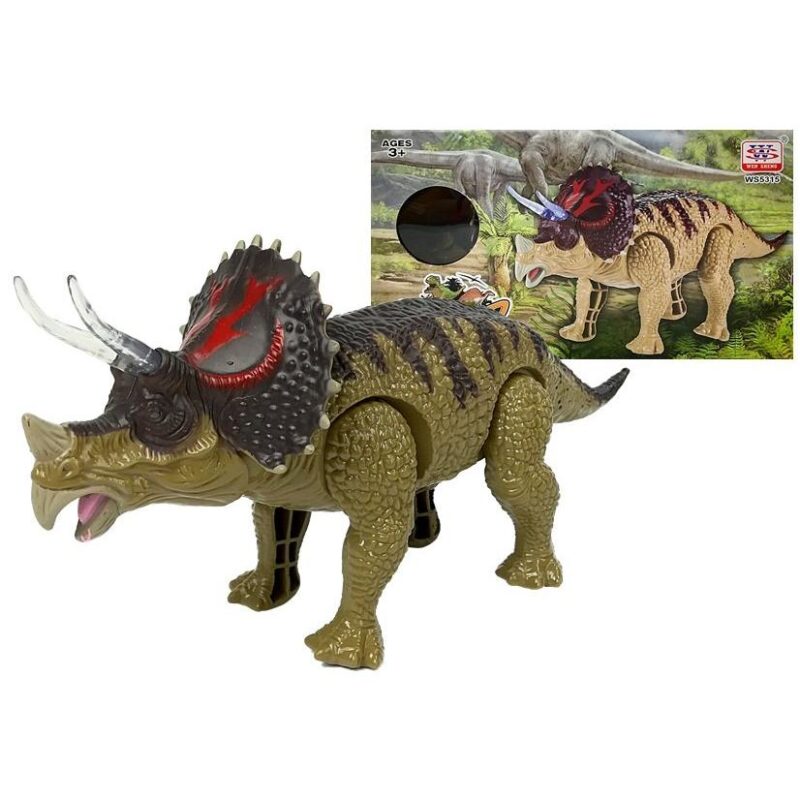 dinosaur na baterije zeleni triceratops